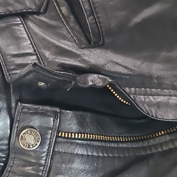 Vintage black leather pants Roxstream size 7-8 womens - Picture 4 of 12